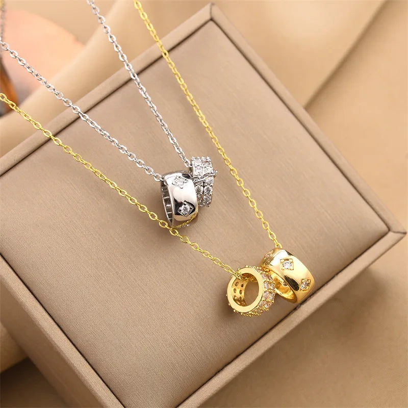 Carlidana Ring Pendant Necklace - Opal Whispers