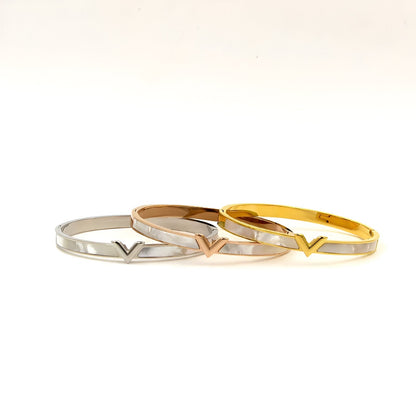 Shell V Bracelet - Opal Whispers