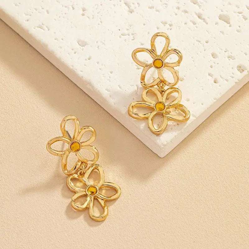 Flower Dangle Earrings -  