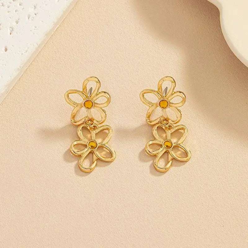 Flower Dangle Earrings -  