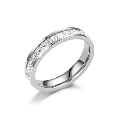 JHSL Unisex 4mm Luxury Stainless Steel Men Women Statement Cubic Zircon Rings Gold Silver Color US size 3 4 5 6 7 8 9 10 11 12 - Opal Whispers