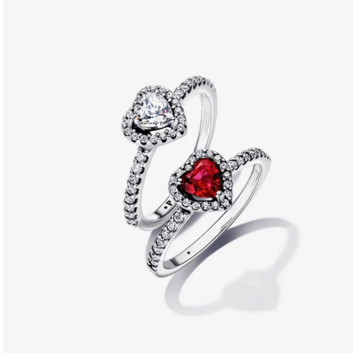 ⭐Shiny Red Heart 925 Sterling Silver -  