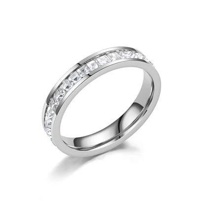 JHSL Unisex 4mm Luxury Stainless Steel Men Women Statement Cubic Zircon Rings Gold Silver Color US size 3 4 5 6 7 8 9 10 11 12 - Opal Whispers