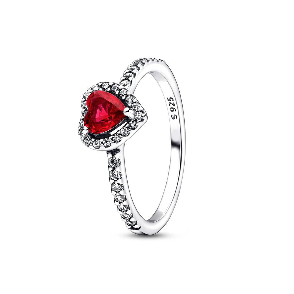 ⭐Shiny Red Heart 925 Sterling Silver -  