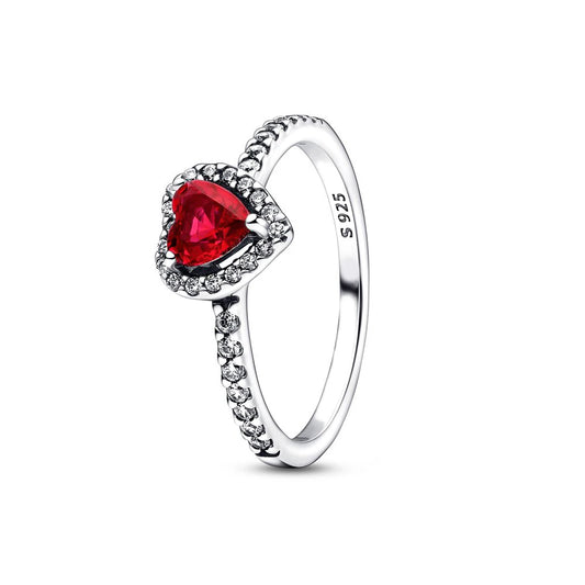 ⭐Shiny Red Heart 925 Sterling Silver -  